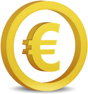 Golden Euro Symbol3 D Rendering PNG image