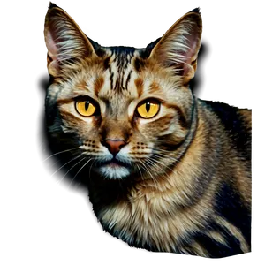 Golden Eyed Cat Head PNG 06132024 PNG