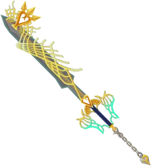 Golden Fantasy Sword Design PNG