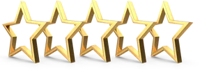 Golden Five Star Rating PNG image