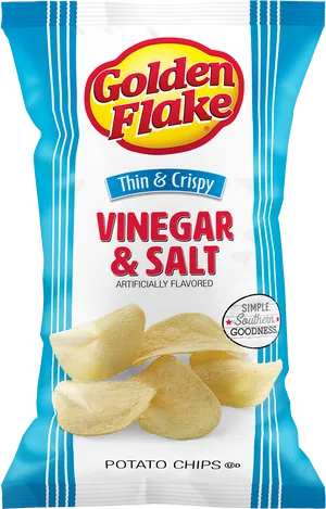 Golden Flake Vinegar Salt Chips Packaging PNG