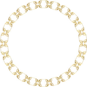 Golden Floral Circle Frame PNG image