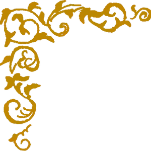 Golden Floral Corner Design PNG image