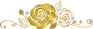 Golden Floral Design Banner PNG image