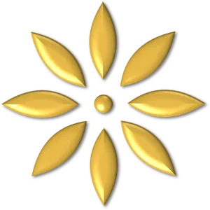 Golden Floral Emblem PNG image
