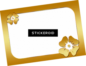 Golden Floral Frame Design PNG image