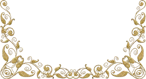 Golden Floral Frame Design PNG
