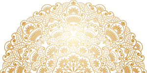 Golden Floral Mandala Design PNG image