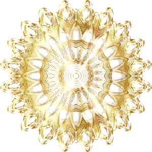 Golden Floral Mandala Design PNG image
