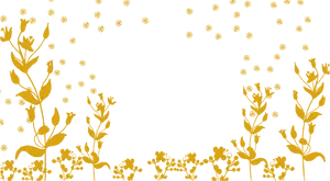 Golden Floral Patternon Teal Background PNG image