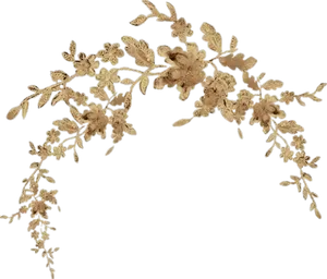 Golden Floral Photobooth Overlay PNG