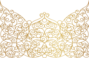 Golden Floral Scrollwork Pattern PNG image