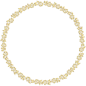 Golden Floral Wreath Design PNG image