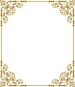 Golden Flourish Frame Design PNG image