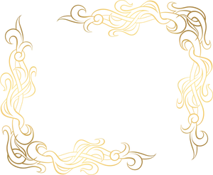 Golden Flourish Frame Design PNG image