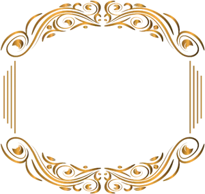 Golden Flourish Frame Vector PNG image
