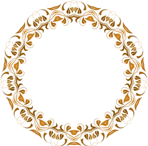 Golden Flourish Frameon Blue Background PNG