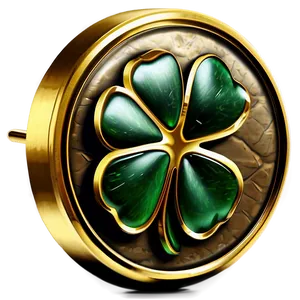 Golden Four Leaf Clover PNG Dsq7
