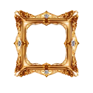 Golden Frame With Diamonds Png Bcr49 PNG image