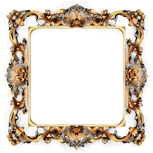 Golden Frame With Lace Png 92 PNG image