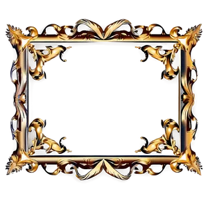 Golden Frame With Scroll Png 61 PNG image