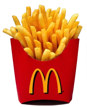 Golden French Friesin Red Container