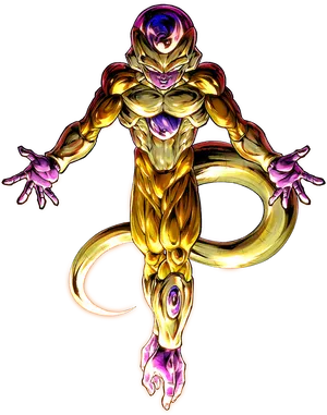 Golden Frieza Dragon Ball Artwork PNG image