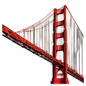 Golden Gate Bridge Artistic Illustration Png 06122024 PNG image