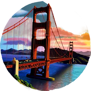 Golden Gate Bridge At Dawn Png Kow69 PNG image