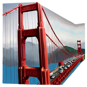 Golden Gate Bridge Foggy Morning PNG 95