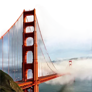 Golden Gate Bridge Foggy Morning PNG 99