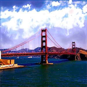 Golden Gate Bridge From Alcatraz View PNG 06122024 PNG