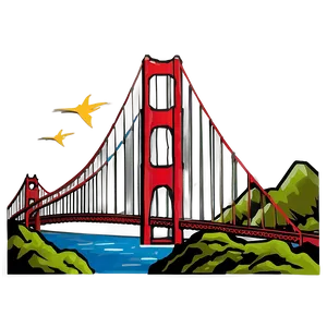 Golden Gate Bridge Iconic Landmark PNG 06122024