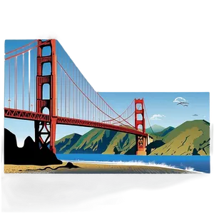 Golden Gate Bridge Iconic Landmark PNG 29