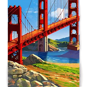 Golden Gate Bridge In Summer Sunshine Png Orv62 PNG image