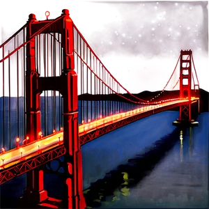 Golden Gate Bridge Night Lights Png 06122024 PNG image