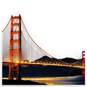 Golden Gate Bridge Night Lights PNG Cbo PNG