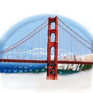 Golden Gate Bridge Panoramic View PNG Uer PNG