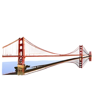 Golden Gate Bridge Reflection Water Png Wis PNG image