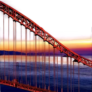 Golden Gate Bridge Sunset Scene PNG 06122024
