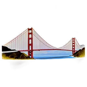 Golden Gate Bridge Vintage Style Png Uuv PNG image