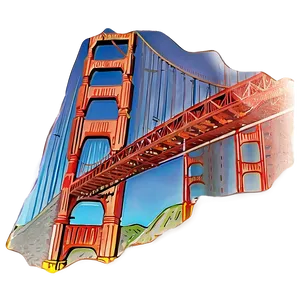 Golden Gate Bridge With Bay View Png Pwi PNG image