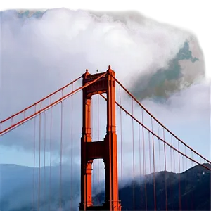 Golden Gate Bridge With Fog Rolling In PNG 18 PNG