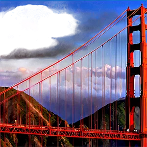 Golden Gate Bridge With Fog Rolling In PNG Wvh