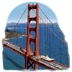 Golden Gate Bridge With Passing Ship Png 06122024 PNG image