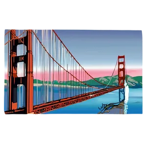Golden Gate Bridge With Passing Ship PNG 06122024