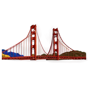 Golden Gate Bridge With Starry Night Png Wco PNG image