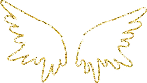 Golden Glitter Angel Wings PNG image