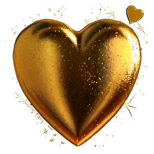 Golden Glitter Heart Png 06272024 PNG image