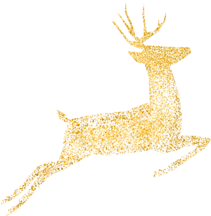 Golden Glitter Reindeer Silhouette PNG image